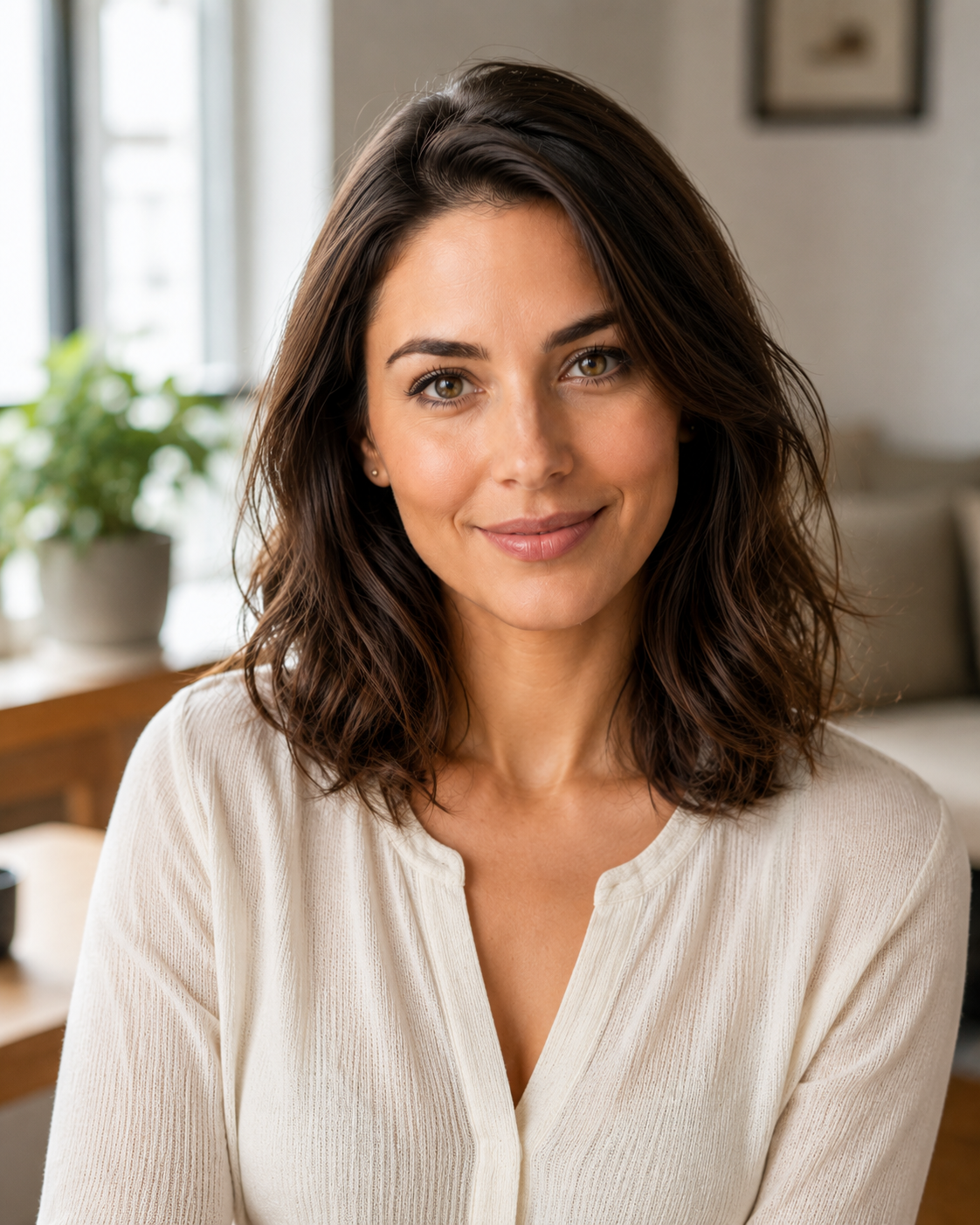 Natural style headshot sample: soft light, candid, approachable